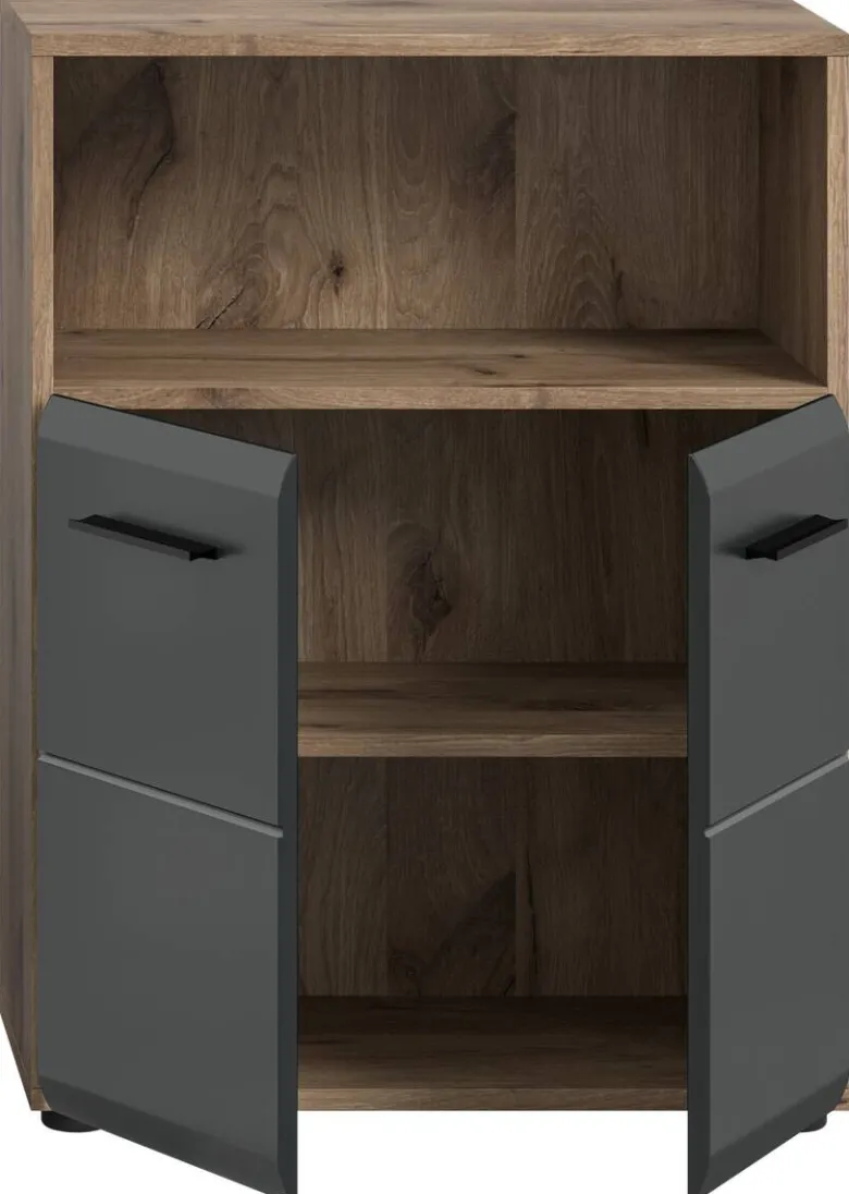 Schrank Ice Nox Oak Nachbildung schwarz matt B/H/T: ca. 60x80x30 cm