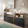 Schrank Ice Nox Oak Nachbildung schwarz matt B/H/T: ca. 30x110x30 cm