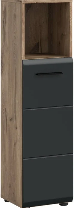 Schrank Ice Nox Oak Nachbildung schwarz matt B/H/T: ca. 30x110x30 cm