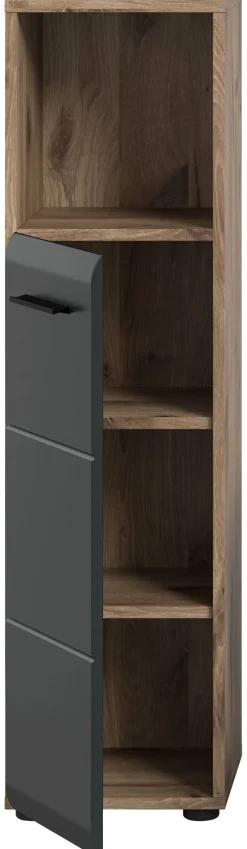 Schrank Ice Nox Oak Nachbildung schwarz matt B/H/T: ca. 30x110x30 cm