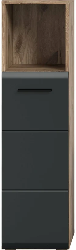 Schrank Ice Nox Oak Nachbildung schwarz matt B/H/T: ca. 30x110x30 cm