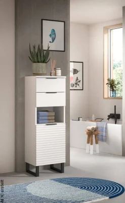 Schrank Riff weiß B/H/T: ca. 35x110x34 cm