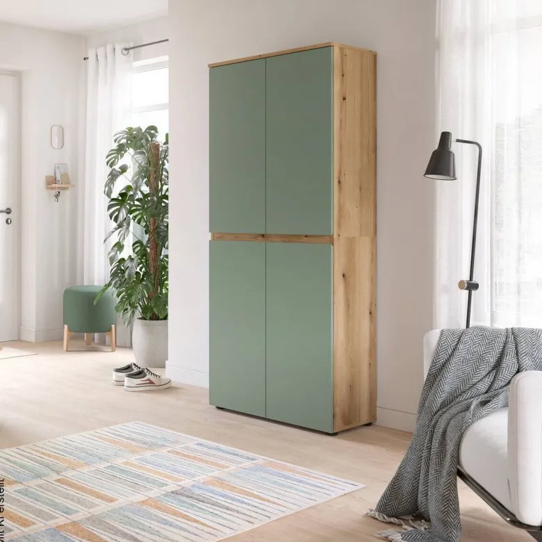 Schrank SCARPA Evoke Oak Nachbildung grün B/H/T: ca. 70x175x37 cm