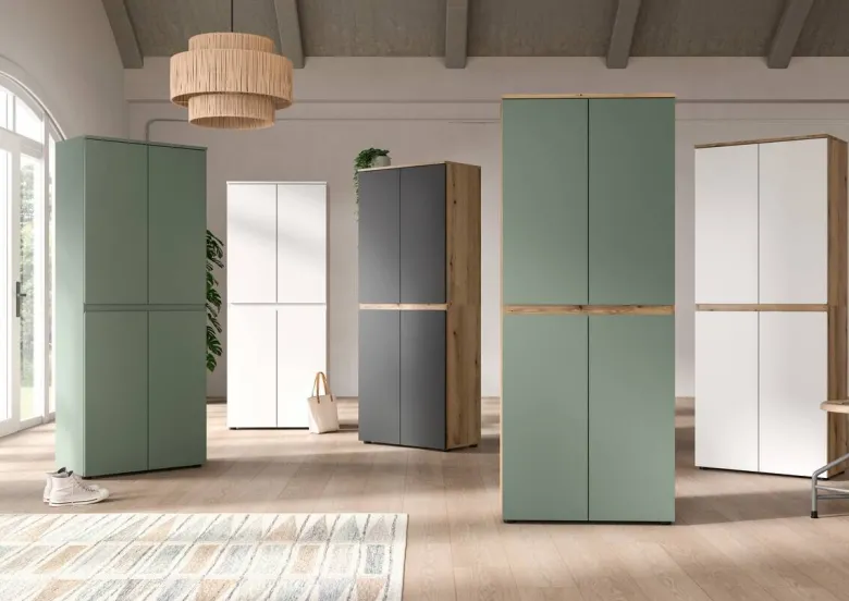 Schrank SCARPA Evoke Oak Nachbildung weiß B/H/T: ca. 105x111x37 cm