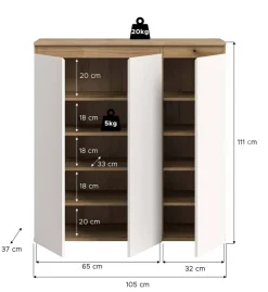 Schrank SCARPA Evoke Oak Nachbildung weiß B/H/T: ca. 105x111x37 cm