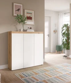 Schrank SCARPA Evoke Oak Nachbildung weiß B/H/T: ca. 105x111x37 cm