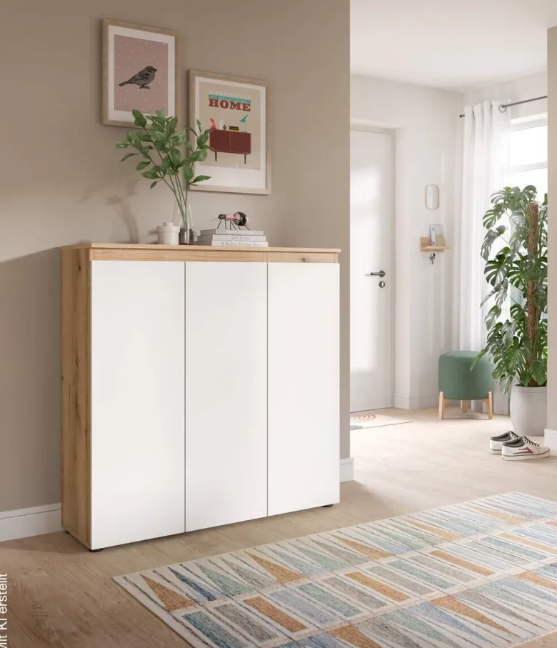 Schrank SCARPA Evoke Oak Nachbildung weiß B/H/T: ca. 105x111x37 cm