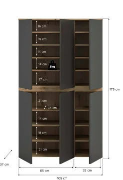 Schrank SCARPA Evoke Oak Nachbildung anthrazit B/H/T: ca. 105x175x37 cm