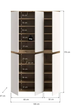 Schrank SCARPA Evoke Oak Nachbildung weiß B/H/T: ca. 105x175x37 cm