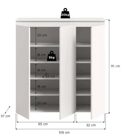 Schrank SCARPA weiß B/H/T: ca. 105x111x37 cm