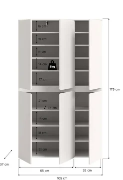 Schrank SCARPA weiß B/H/T: ca. 105x175x37 cm