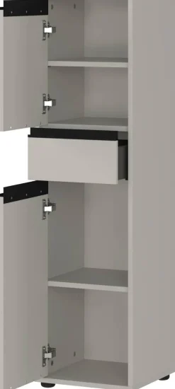 Schrank 2201-186 steingrau B/H/T: ca. 33x121x34 cm