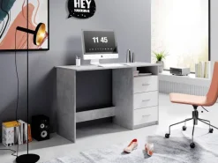 Schreibtisch Adria Beton Optik weiß B/H/T: ca. 123x77x50 cm