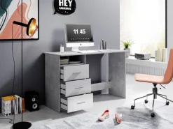 Schreibtisch Adria Beton Optik weiß B/H/T: ca. 123x77x50 cm