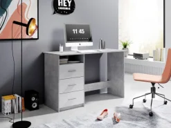 Schreibtisch Adria Beton Optik weiß B/H/T: ca. 123x77x50 cm