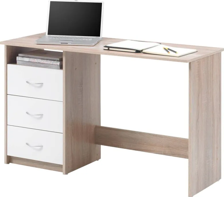 Schreibtisch Adria Eiche Sonoma Nachbildung weiß B/H/T: ca. 123x77x50 cm