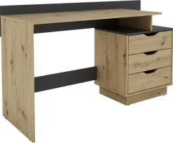 Schreibtisch BELFAST Eiche Artisan Nachbildung anthrazit B/H/T: ca. 138x83,5x51,5 cm