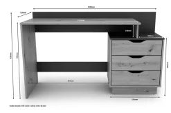 Schreibtisch BELFAST Eiche Artisan Nachbildung anthrazit B/H/T: ca. 138x83,5x51,5 cm