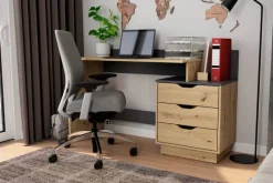 Schreibtisch BELFAST Eiche Artisan Nachbildung anthrazit B/H/T: ca. 138x83,5x51,5 cm