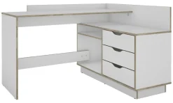 Schreibtisch BELFAST weiß Eiche Sonoma Nachbildung B/H/T: ca. 129x83,5x105 cm