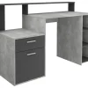 Schreibtisch Beton Optik anthrazit B/H/T: ca. 139x92x54 cm