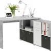 Schreibtisch Beton Optik weiß B/H/T: ca. 136x74x66,5 cm