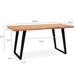 Schreibtisch B/H/T: ca. 200x76x100 cm
