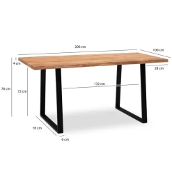 Schreibtisch B/H/T: ca. 200x76x100 cm