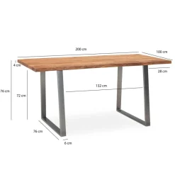 Schreibtisch B/H/T: ca. 200x76x100 cm
