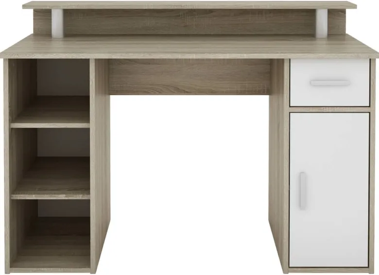 Schreibtisch DIEGO Eiche Sonoma Nachbildung weiß silber B/H/T: ca. 120x88x55 cm
