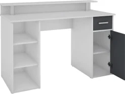 Schreibtisch DIEGO weiß anthrazit silber B/H/T: ca. 120x88x55 cm