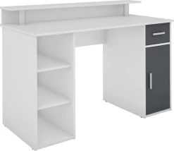 Schreibtisch DIEGO weiß anthrazit silber B/H/T: ca. 120x88x55 cm