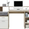 Schreibtisch Eiche Sonoma Nachbildung weiß B/H/T: ca. 139x92x54 cm