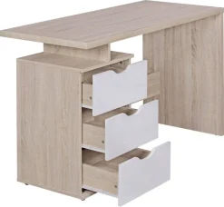 Schreibtisch Eiche Sonoma Nachbildung weiß B/H/T: ca. 120x76x53 cm