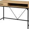 Schreibtisch Faya Eiche Artisan Nachbildung schwarz B/H/T: ca. 110x75x48 cm