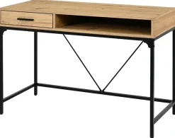 Schreibtisch Faya Eiche Artisan Nachbildung schwarz B/H/T: ca. 110x75x48 cm