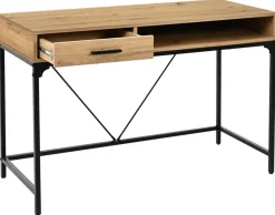 Schreibtisch Faya Eiche Artisan Nachbildung schwarz B/H/T: ca. 110x75x48 cm