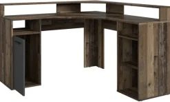 Schreibtisch FOX Eiche Old Wood Nachbildung anthrazit B/H/T: ca. 139x90,8x139 cm