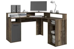 Schreibtisch FOX Eiche Old Wood Nachbildung anthrazit B/H/T: ca. 139x90,8x139 cm