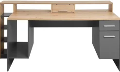 Schreibtisch Highscore grau Eiche Artisan Nachbildung B/H/T: ca. 182x92x70 cm