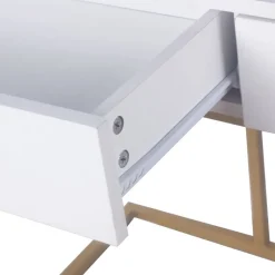 Schreibtisch Jana weiß gold Optik B/H/T: ca. 112x76x52 cm