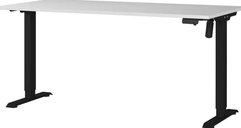 Schreibtisch 8024-581 Lichtgrau schwarz B/H/T: ca. 160x118x80 cm