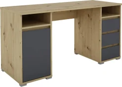 Schreibtisch LOBO Eiche Nachbildung anthrazit B/H/T: ca. 138x75x55 cm
