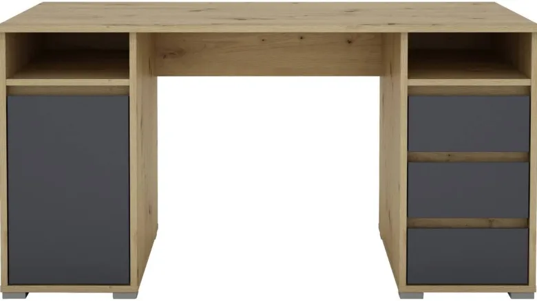 Schreibtisch LOBO Eiche Nachbildung anthrazit B/H/T: ca. 138x75x55 cm