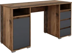 Schreibtisch LOBO Eiche Old Wood Nachbildung anthrazit B/H/T: ca. 138x75x55 cm