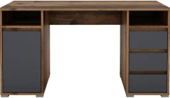 Schreibtisch LOBO Eiche Old Wood Nachbildung anthrazit B/H/T: ca. 138x75x55 cm