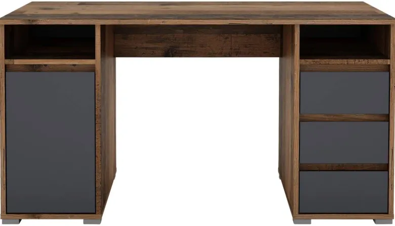 Schreibtisch LOBO Eiche Old Wood Nachbildung anthrazit B/H/T: ca. 138x75x55 cm