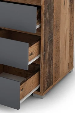 Schreibtisch LOBO Eiche Old Wood Nachbildung anthrazit B/H/T: ca. 138x75x55 cm