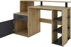Schreibtisch LOUIS Eiche anthrazit B/H/T: ca. 140x89x55 cm