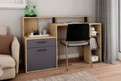 Schreibtisch LOUIS Eiche anthrazit B/H/T: ca. 140x89x55 cm